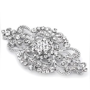 Mariell Vintage Bridal Crystal Brooch Pin